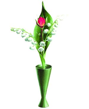 2 BRINS + 1 ROSE EN VASE $$$